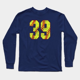 Fastpitch Softball Number 39 #39 Softball Shirt Jersey Uniform Favorite Player Biggest Fan Long Sleeve T-Shirt